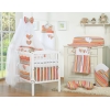 Ensemble de Linge de Lit 5 pcs avec Moustiquaire Orange Rayures Cœurs