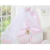 Ensemble de Linge de Lit 5 pcs avec Moustiquaire Rose à Carreaux Cœurs