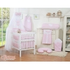 Ensemble de Linge de Lit 5 pcs avec Moustiquaire Rose à Carreaux Cœurs