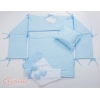 Ensemble de Linge de Lit 6 pcs pour Lit de Cododo Bleu Cœurs