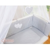 Ensemble de Linge de Lit 6 pcs pour Lit de Cododo Gris à Pois Cœurs