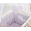 Ensemble de Linge de Lit 6 pcs pour Lit de Cododo Gris Cœurs