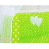 Ensemble de Linge de Lit 6 pcs pour Lit de Cododo Vert à Pois Cœurs