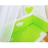 Ensemble de Linge de Lit 6 pcs pour Lit de Cododo Vert à Pois Cœurs