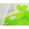 Ensemble de Linge de Lit 6 pcs pour Lit de Cododo Vert à Pois Cœurs