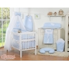 Ensemble de Linge de Lit Bébé 11 pcs Ciel Bleu à Carreaux Cœurs