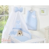 Ensemble de Linge de Lit Bébé 11 pcs Ciel Bleu à Carreaux Cœurs