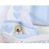 Ensemble de Linge de Lit Bébé 11 pcs Ciel Bleu à Carreaux Cœurs