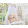 Ensemble de Linge de Lit Bébé 11 pcs  Moustiquaire Beige à Pois Cœurs