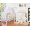 Ensemble de Linge de Lit Bébé 11 pcs  Moustiquaire Beige à Pois Cœurs