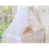 Ensemble de Linge de Lit Bébé 11 pcs  Moustiquaire Beige à Pois Cœurs