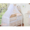 Ensemble de Linge de Lit Bébé 11 pcs  Moustiquaire Beige à Pois Cœurs