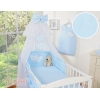 Ensemble de Linge de Lit Bébé  11 pcs  Moustiquaire Bleu Rayures Cœurs