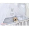 Ensemble de Linge de Lit Bébé  11 pcs  Moustiquaire Gris Cœurs