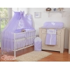 Ensemble de Linge de Lit Bébé 11 pcs  Moustiquaire Lila Cœurs