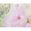 Ensemble de Linge de Lit Bébé 11 pcs  Moustiquaire Rose à Pois Cœurs