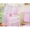 Ensemble de Linge de Lit Bébé 11 pcs  Moustiquaire Rose à Pois Cœurs