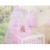 Ensemble de Linge de Lit Bébé 11 pcs  Moustiquaire Rose à Pois Cœurs