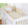 Ensemble de Linge de Lit de Lit pour Bébé 2 pcs Beige à Pois Cœurs
