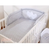 Ensemble de Linge de Lit de Lit pour Bébé 2 pcs Gris à Pois Cœurs