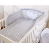 Ensemble de Linge de Lit de Lit pour Bébé 2 pcs Gris à Pois Cœurs