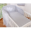 Ensemble de Linge de Lit de Lit pour Bébé 2 pcs Gris à Pois Cœurs