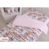 Ensemble de Linge de Lit Enfant 2 pcs 100x135 MINI Rose Gris Chats