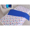 Ensemble de Linge de Lit Enfant 2 pcs 140x200 cm JUNIOR Bleu Foncé Avions