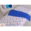 Ensemble de Linge de Lit Enfant 2 pcs 140x200 cm JUNIOR Bleu Foncé Avions