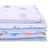 Ensemble de Linge de Lit Enfant 2 pcs 140x200 cm JUNIOR Gris Bleu étoiles