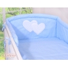 Ensemble de Linge de Lit pour Bébé 3 pcs Bleu à Pois Cœurs