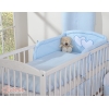 Ensemble de Linge de Lit pour Bébé 3 pcs Bleu Cœurs