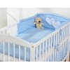 Ensemble de Linge de Lit pour Bébé 3 pcs Bleu Cœurs