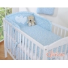 Ensemble de Linge de Lit pour Bébé 3 pcs Bleu Fleurs Cœurs