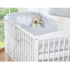 Ensemble de Linge de Lit pour Bébé 3 pcs Gris Cœurs
