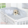 Ensemble de Linge de Lit pour Bébé 3 pcs Gris Cœurs
