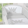 Ensemble de Linge de Lit pour Bébé 3 pcs Gris Prince / Princess