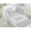Ensemble de Linge de Lit pour Bébé 3 pcs Gris Prince / Princess