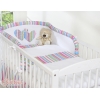 Ensemble de Linge de Lit pour Bébé 3 pcs Lila Rayures Cœurs