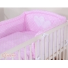 Ensemble de Linge de Lit pour Bébé 3 pcs Rose à Pois Cœurs