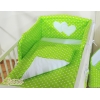 Ensemble de Linge de Lit pour Bébé 3 pcs Vert à Pois Cœurs