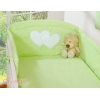 Ensemble de Linge de Lit pour Bébé 3 pcs Vert Rayures Cœurs