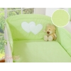 Ensemble de Linge de Lit pour Bébé 3 pcs Vert Rayures Cœurs