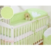 Ensemble de Linge de Lit pour Bébé 3 pcs Vert Rayures Cœurs