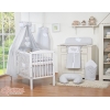 Ensemble de Linge de Lit pour Bébé 5 pcs - avec Baldaquin Gris Cœurs