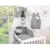 Ensemble de Linge de Lit pour Bébé 5 pcs - avec Ciel Anthracite