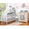 Ensemble de Linge de Lit pour Bébé 7 pcs avec Ciel Anthracite Cœurs