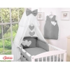 Ensemble de Linge de Lit pour Bébé 7 pcs avec Ciel Anthracite Cœurs