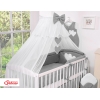 Ensemble de Linge de Lit pour Bébé 7 pcs avec Ciel Anthracite Cœurs
