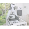 Ensemble de Linge de Lit pour Bébé 7 pcs avec Ciel Anthracite Prince / Princess
